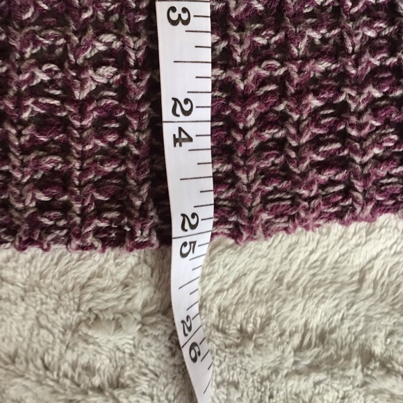 VTG Mudd Women Medium Purple Knit Crochet Cardigan Sweater Boho Layering Fall - Picture 13 of 13